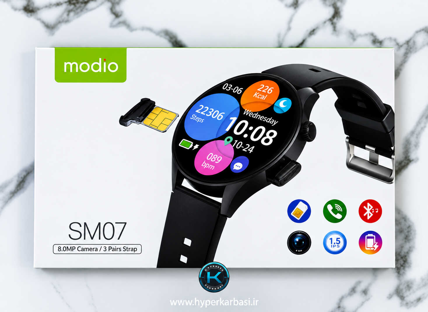 ساعت هوشمند سیمکارت خور modio مدل SM07